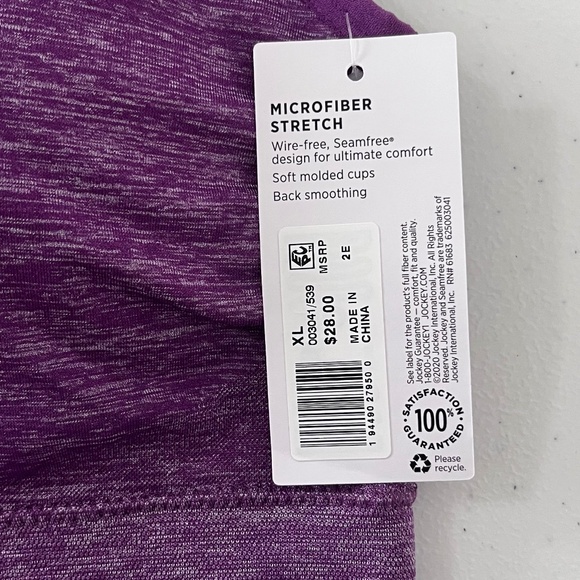 Jockey Women’s Molded Cup Seamfree Bralette size XL (set of 2) - Picture 13 of 16